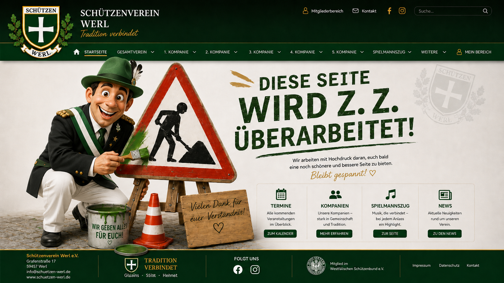 Schützenbruder oder Schützenfrau bei der Arbeit an der neuen Vereinsseite